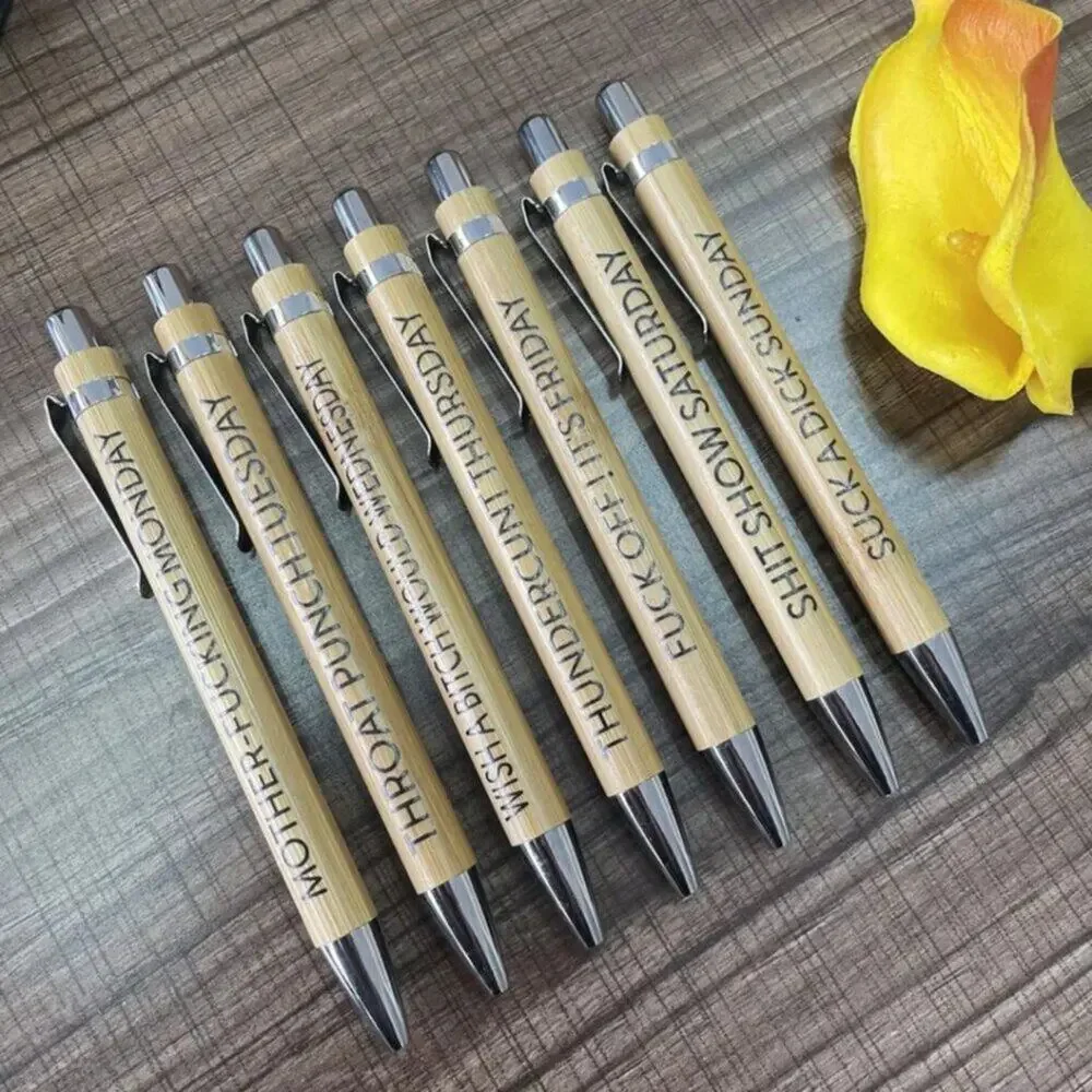 2/$30 New Sweary Wooden Pen Set - Curse Words Stationery